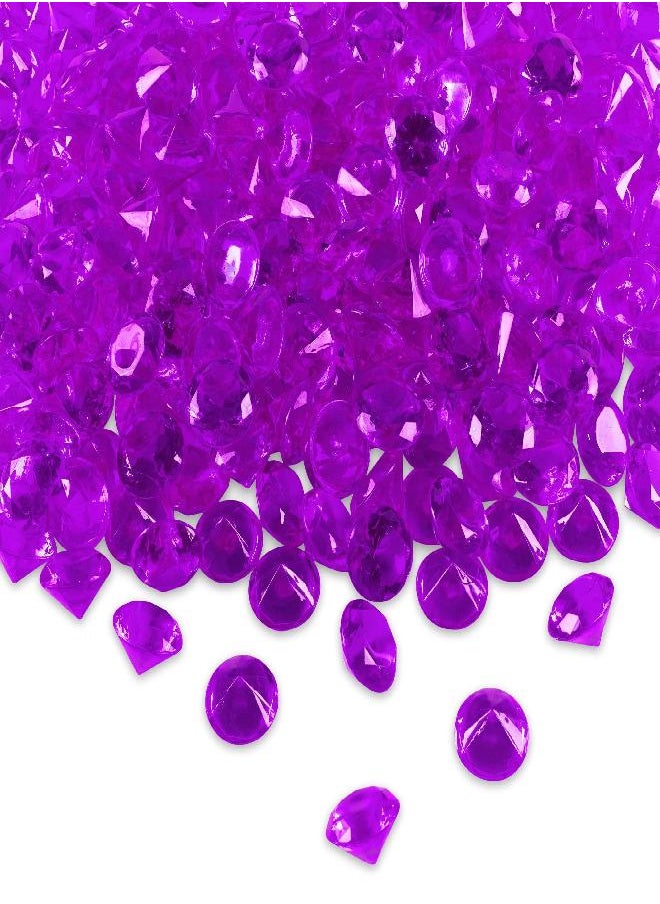 Super Z Outlet Super Z Outlet Acrylic Color Faux Round Diamond Crystals Treasure Gems for Table Scatters, Vase Fillers, Event, Wedding, Birthday Decoration Favor, Arts & Crafts (1 Pound, 240 Pieces) (Purple)  - Image 1