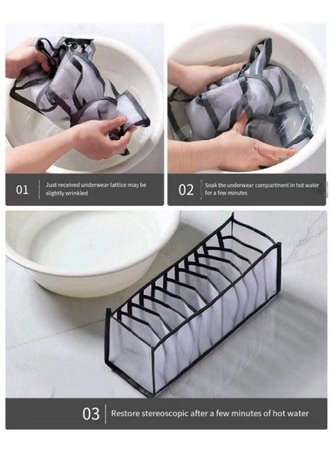 Underwear Drawer Organizer Foldable Closet Clothes Dividers Nylon Dresser Compartments Storage Box Fit for Socks Underpants Panties and Ties Organization  - Image 4