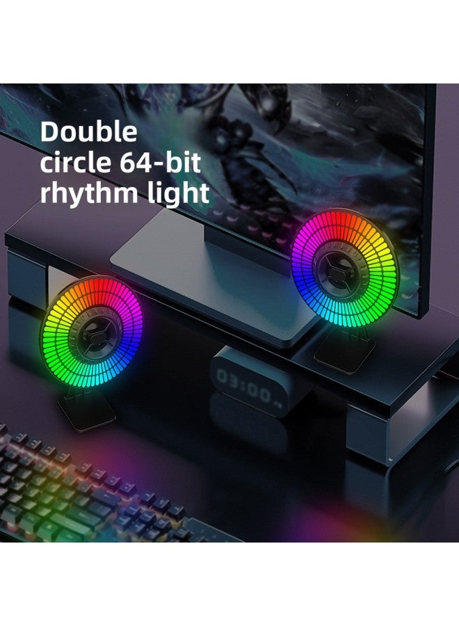 Loquat Round 64-bit Pickup Light Long Battery Life Charging RGB Rhythm Light Car Voice Control Light Desktop Atmosphere Light-Specifications:64-bit Round Plug-in - Image 3
