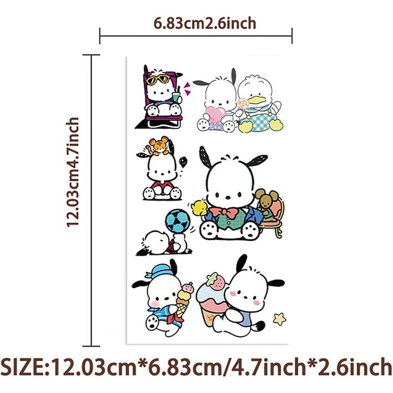 BERFLYTER Cartoon My Melody Kuromi Cinnamoroll Pompompurin Keroppi Temporary Tattoos & Face Stickers For Kids,Party Favors,Tattoos Art Make up Deco BJHSL - Image 4