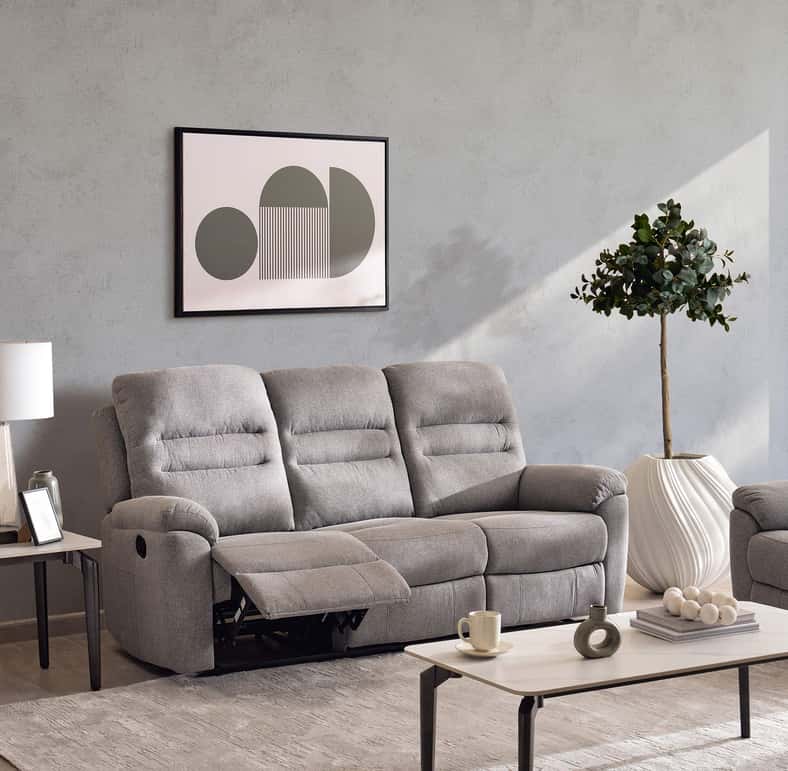 Pan Home JOVO 3 SEATER RECLINER - GREY - Image 2