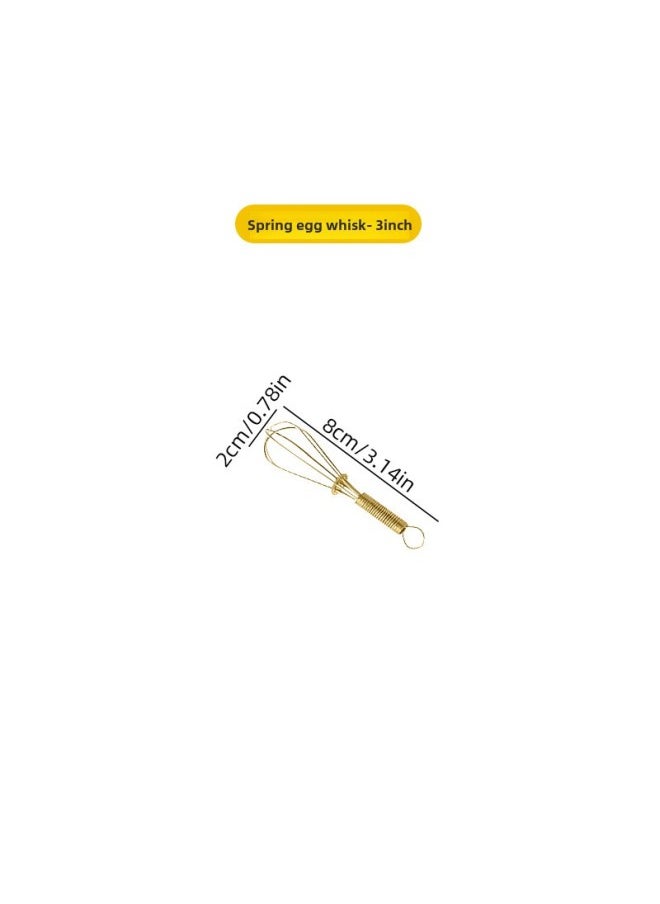 Generic A Generation Of Stainless Steel Manual Egg Beater Household Semi-automatic Hand-held Milk Foam Spring Mixing Baking Tool-Color:3 Inches 8cm (gold)  - Image 1