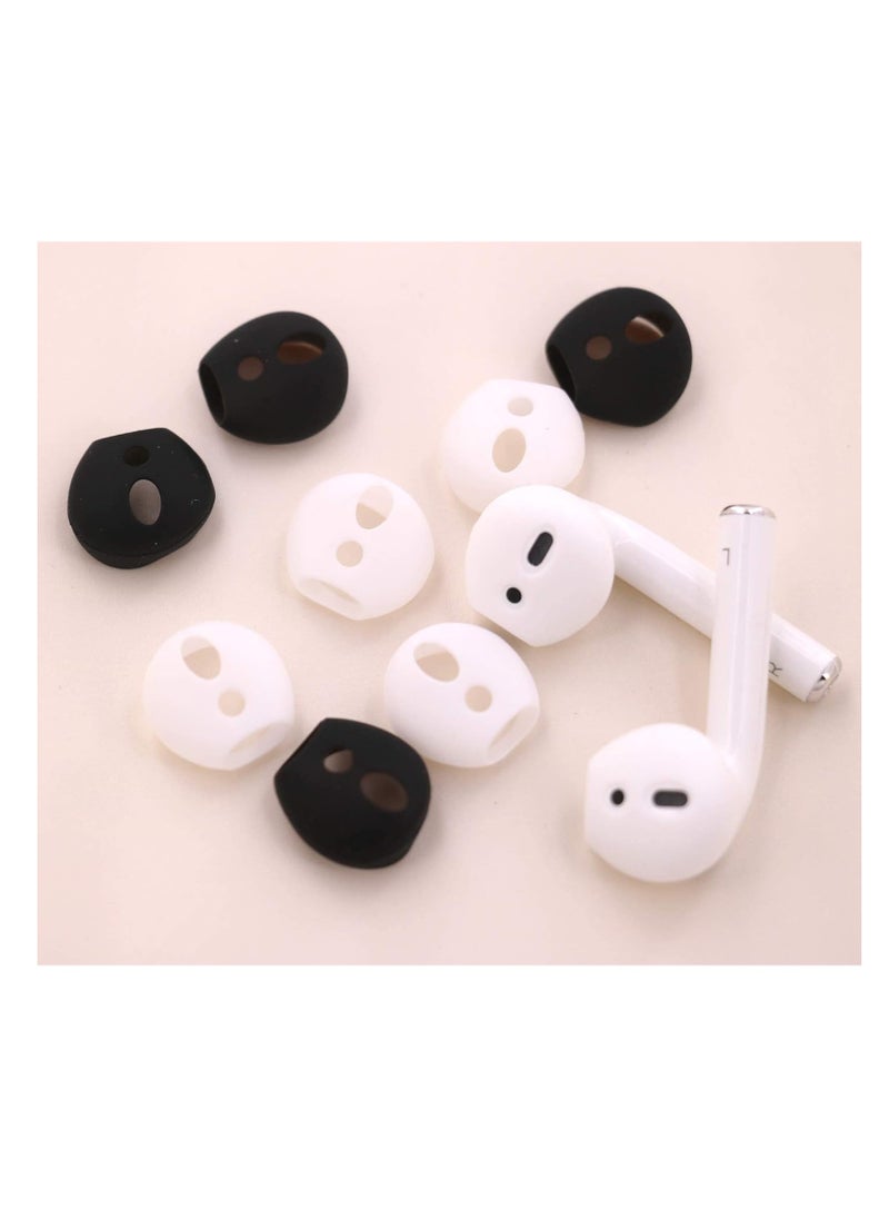 KASTWAVE 5 Pairs Silicone Earbuds for Air Pods 2, Ultra-Thin Slim Rubber Ear Tips Ear Gels Anti-Slip Earbuds Cover, Compatible with Apple AirPods 2 (2 Pairs Black, 3 Pairs White, Fit in The Charging Case)  - Image 4