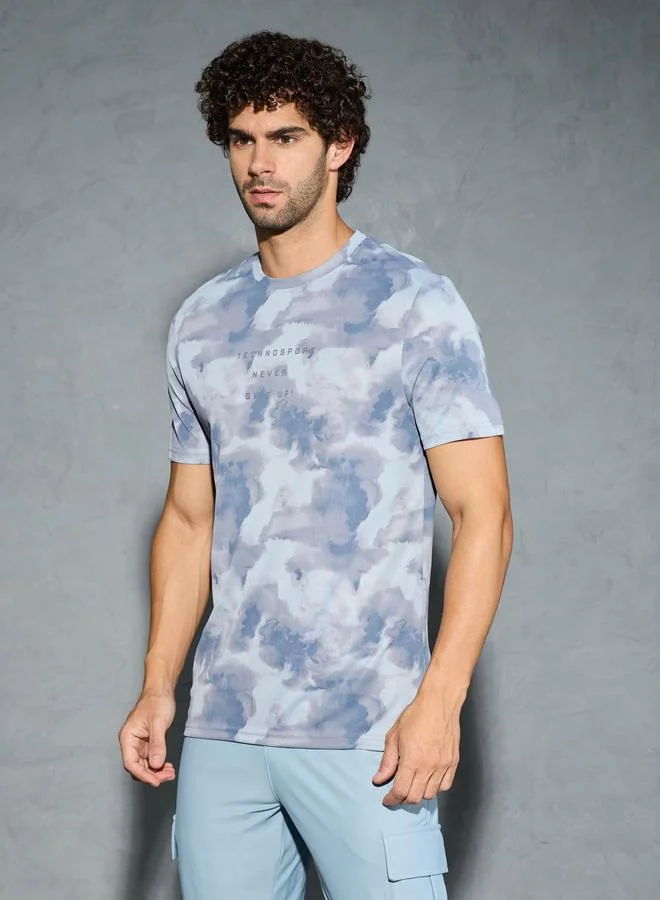 Technosport Technosport Men Camouflage Printed Round Neck Regular Fit T-Shirt