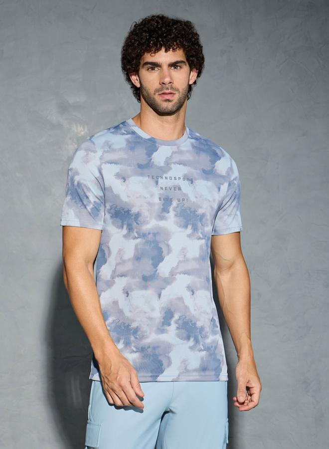 Technosport Men Camouflage Printed Round Neck Regular Fit T-Shirt - Image 1