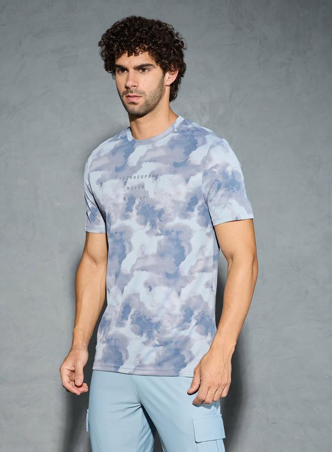 Technosport Men Camouflage Printed Round Neck Regular Fit T-Shirt - Image 2