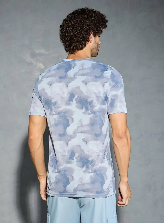 Technosport Technosport Men Camouflage Printed Round Neck Regular Fit T-Shirt