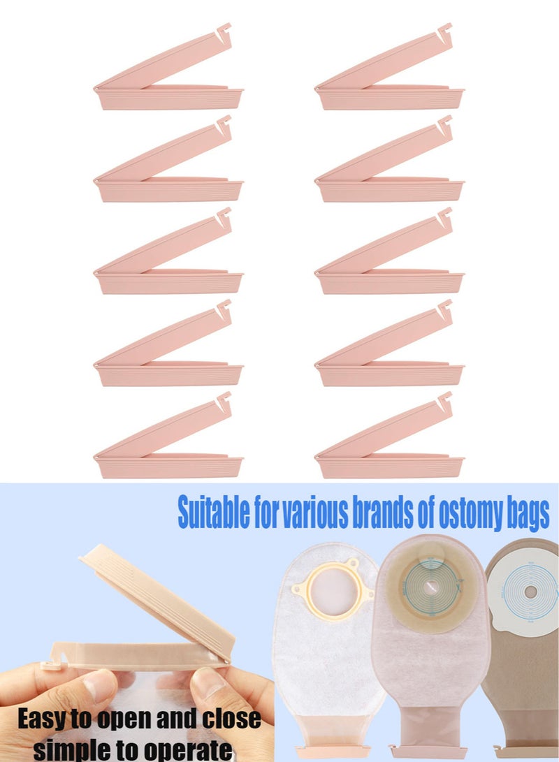Generic 10 Pieces Ostomy Bag Clip Colostomy Ostomy Supplies Drainable Pouch Clamp Tail, Reusable for Colostomy Bags, Universal Curved Closure Leakproof Colostomy Sealing Bars  - Image 1
