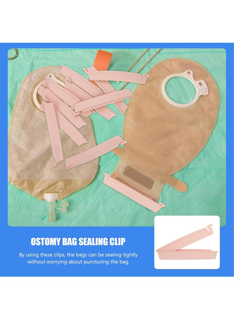 Generic 10 Pieces Ostomy Bag Clip Colostomy Ostomy Supplies Drainable Pouch Clamp Tail, Reusable for Colostomy Bags, Universal Curved Closure Leakproof Colostomy Sealing Bars  - Image 5