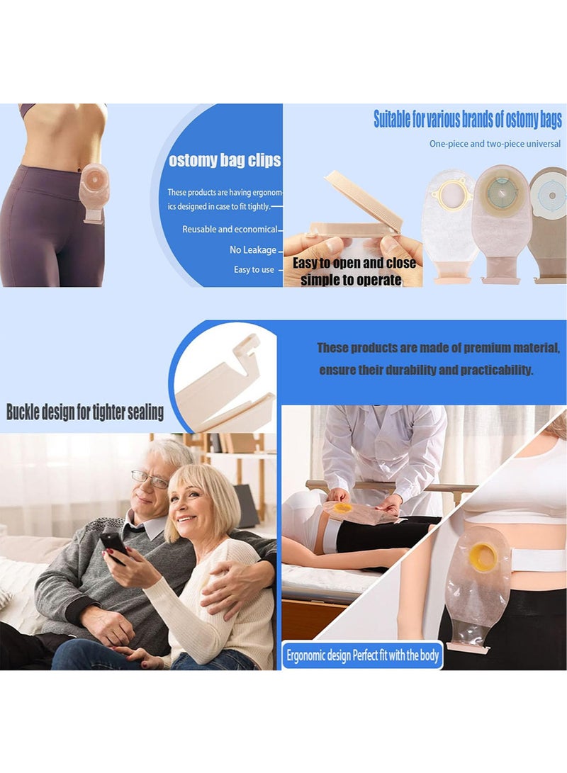 Generic 10 Pieces Ostomy Bag Clip Colostomy Ostomy Supplies Drainable Pouch Clamp Tail, Reusable for Colostomy Bags, Universal Curved Closure Leakproof Colostomy Sealing Bars  - Image 4