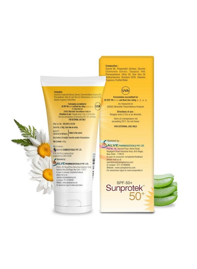 Salve Sunprotek Matte Look Sunscreen Spf50 Pa+++ For Oily Or Acne Prone Skin, Paraben & Sulphate Free For Women And Men - 100Gm - Image 2