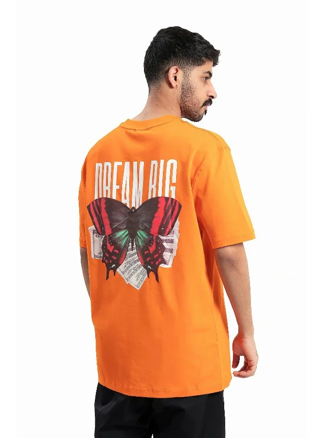 Wecre8 Men's Orange Dream Big T-shirt