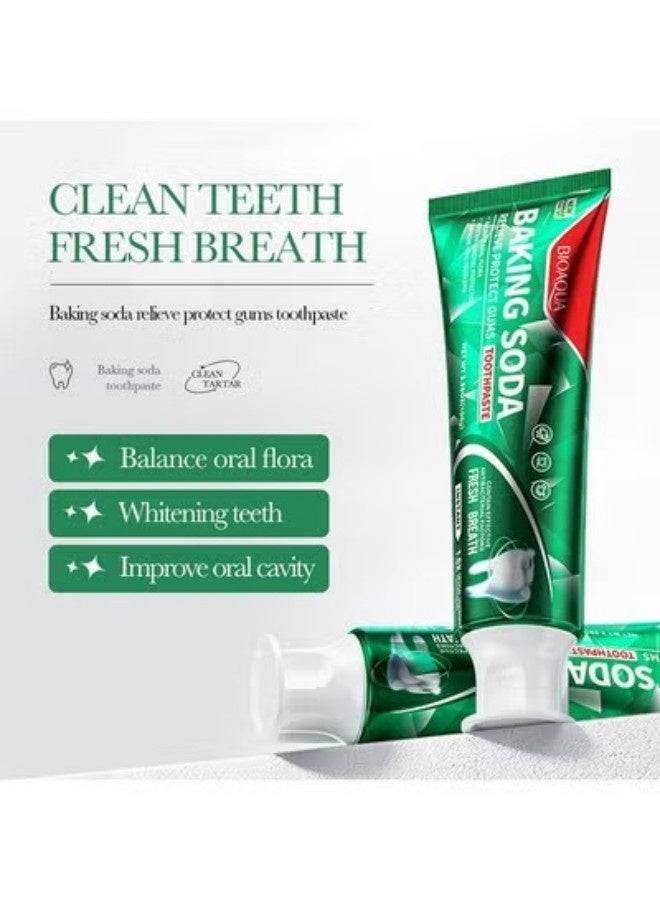 BIOAOUA Baking Soda Toothpaste, Clean Attached Plaque and Tartar, Whiten Teeth, Clean and Purify Mouth 100g - Image 2