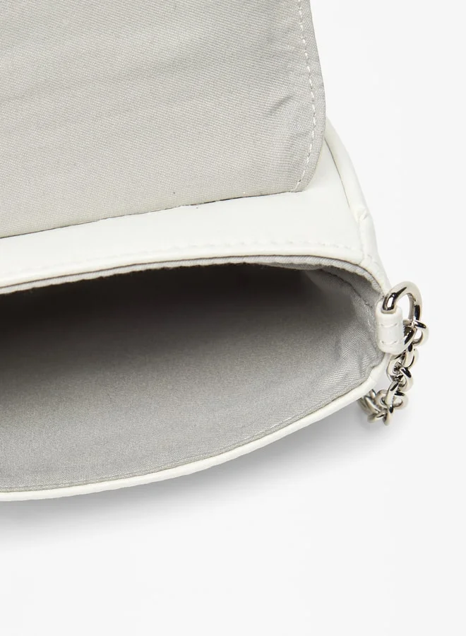 Flora Bella By Shoexpress Bow Accent Crossbody Bag with Chain Strap and Magnetic Closure