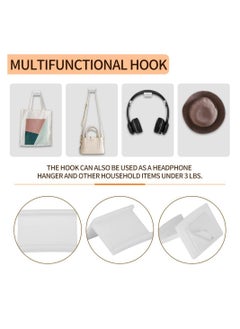 KASTWAVE Hat Hook, Wall Mount Wall Non-marking Sticky Baseball Cap Hook, Can Be Used For Storage Of Glasses, Headphones, Scarves And More For Closet, Bedroom, White (10 Pieces)  - Image 5