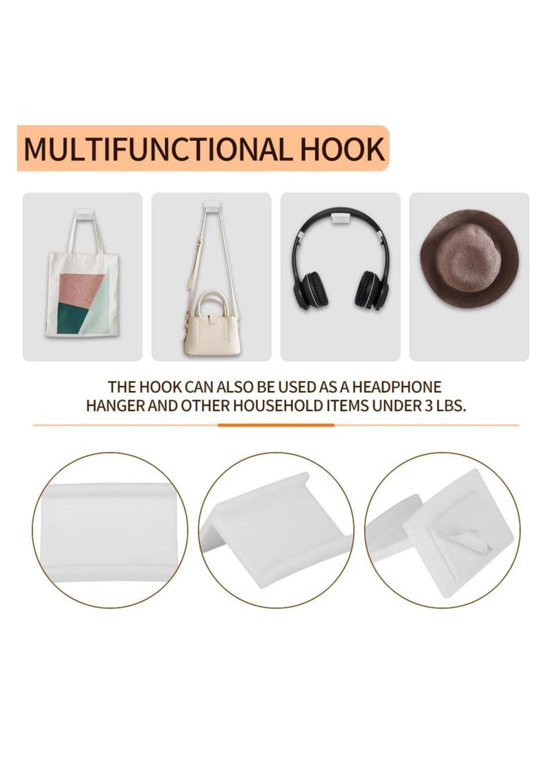 KASTWAVE - Hat Hook, Wall Mount Wall Non-marking Sticky Baseball Cap Hook, Can Be Used For Storage Of Glasses, Headphones, Scarves And More For Closet, Bedroom, White (10 Pieces) - Image 1