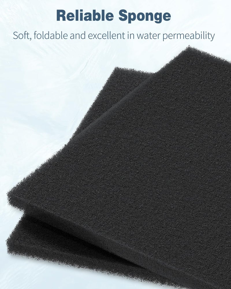 Pawfly 4 Pack Aquarium Bio Sponge Filter Media Pad, Filter Foam Sponge Pads Cut-to-Size Foam for Fish Tank Filters Sumps Ponds Hydroponics, 6.3" x 5.5" x 0.78" - Image 3