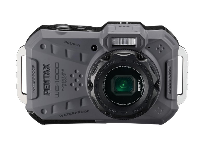 PENTAX WG1000 Gray Waterproof Digital Compact Camera Designed for Casual Outdoor and Underwater Photography Waterproof to a Depth of 15 Meters for up to one Hour of Continuous Operation