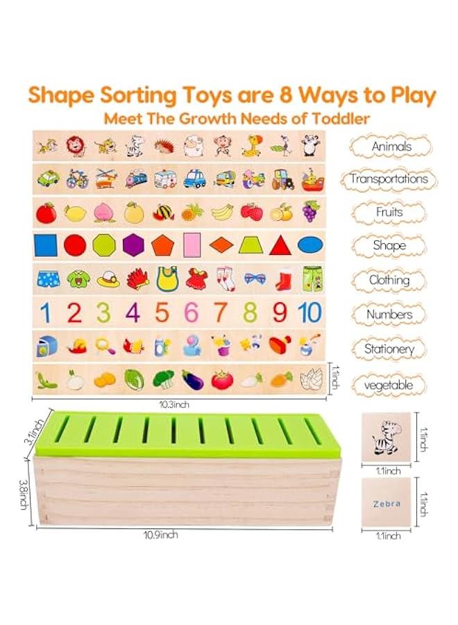 Wooden Montessori Toys for Toddlers 1+ 2 3 4 Year Old Color Shape Matching Sorting Box Preschool Learning Activities Sensory Bin Autism Puzzles for toddlers 1-3 Boys Girls Birthday Gifts - Image 2