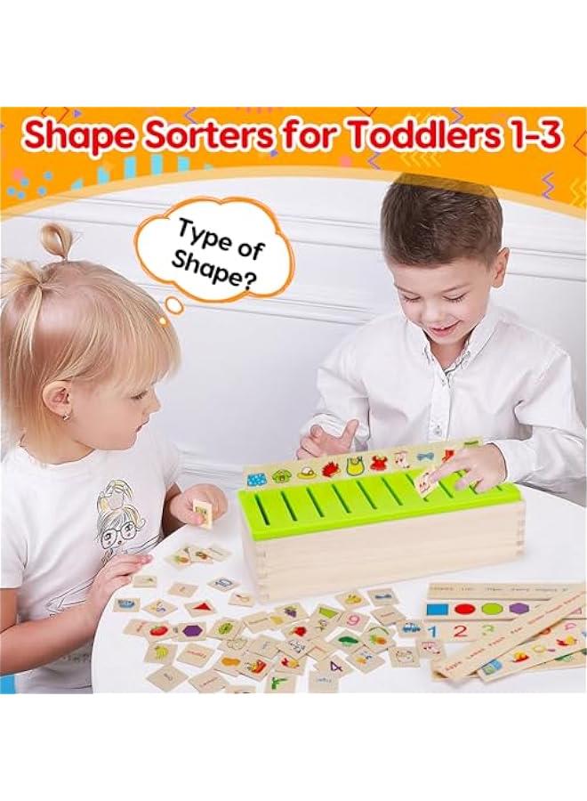 Wooden Montessori Toys for Toddlers 1+ 2 3 4 Year Old Color Shape Matching Sorting Box Preschool Learning Activities Sensory Bin Autism Puzzles for toddlers 1-3 Boys Girls Birthday Gifts - Image 4