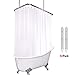 Riyidecor White All Around Shower Curtain Set 180 x 70 Inches PEVA Extra Wide Wrap Around Shower Panel Clawfoot Tub 32 - Image 2