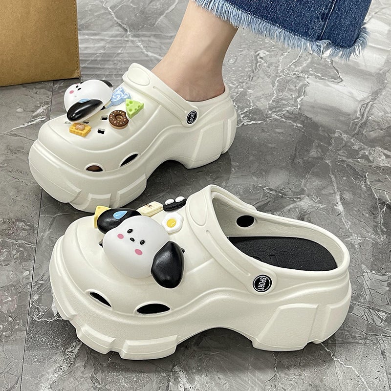 Popular Couple Super Thick Outing Sweating Dog Men'S Outer Wear Clogs Women'S Beach Shoes Thick Soles Heightening Sandals - Image 2