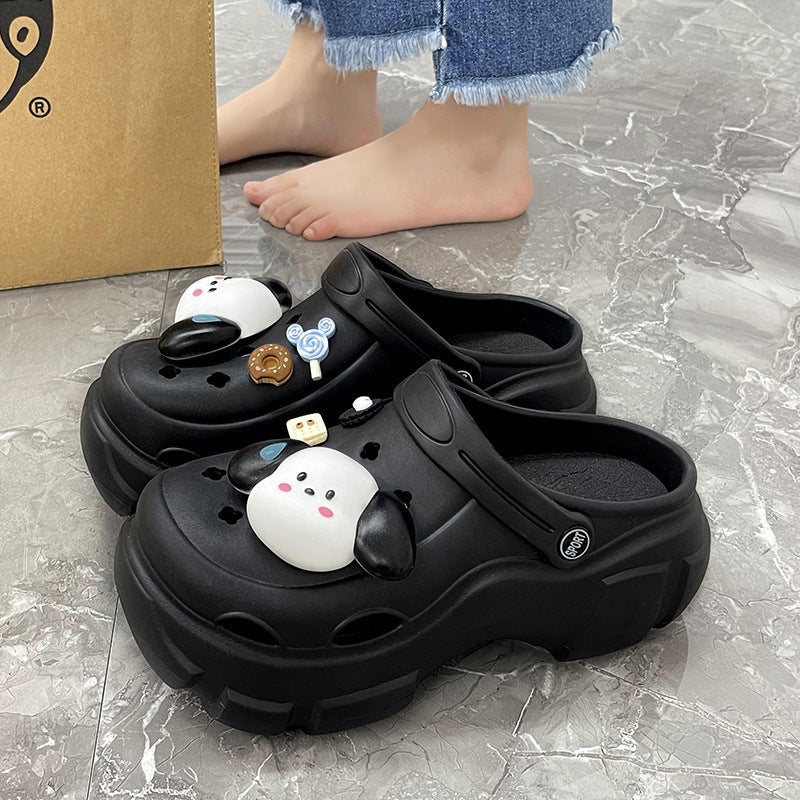 Popular Couple Super Thick Outing Sweating Dog Men'S Outer Wear Clogs Women'S Beach Shoes Thick Soles Heightening Sandals - Image 3