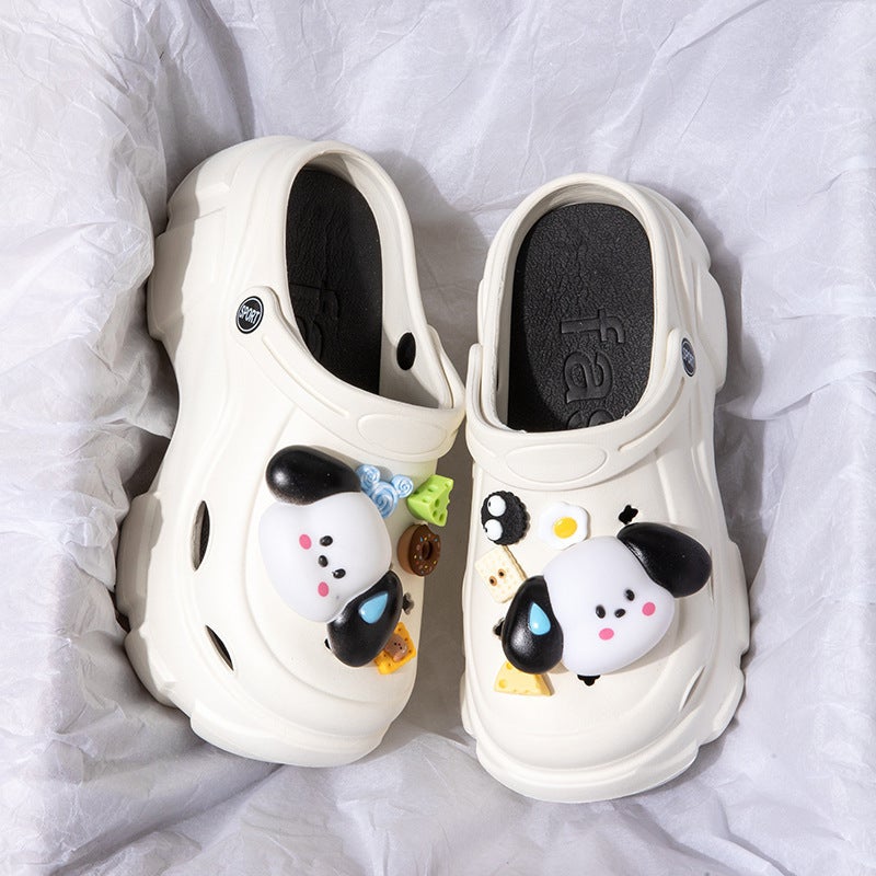Popular Couple Super Thick Outing Sweating Dog Men'S Outer Wear Clogs Women'S Beach Shoes Thick Soles Heightening Sandals - Image 4
