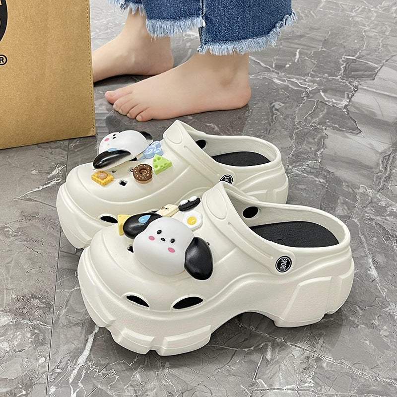 Popular Couple Super Thick Outing Sweating Dog Men'S Outer Wear Clogs Women'S Beach Shoes Thick Soles Heightening Sandals - Image 5