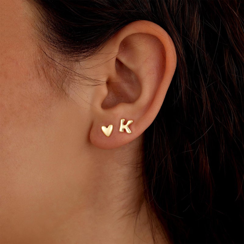 JIAOGE Easter Gifts for Kids Jewelry - Stud Earrings for Girls Gold Studs Earrings for Women Gifts for Girls Teen Girl Gift Heart Initial A Hypoallergenic Earring for Girl Gold Earring - Image 5