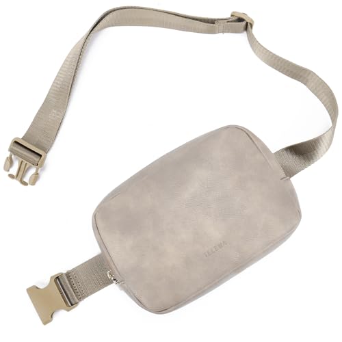 Telena Leather Belt Bag for Women Fashionable Fanny Packs Cross Body Bag Waist Pack Cloud Grey - Image 1