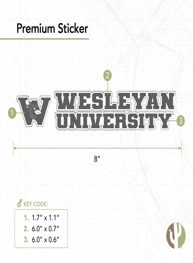 Desert Cactus Wesleyan University Cardinals Name Logo Vinyl Decal Laptop Water Bottle Car Scrapbook (8 Inch Sticker) - Image 2