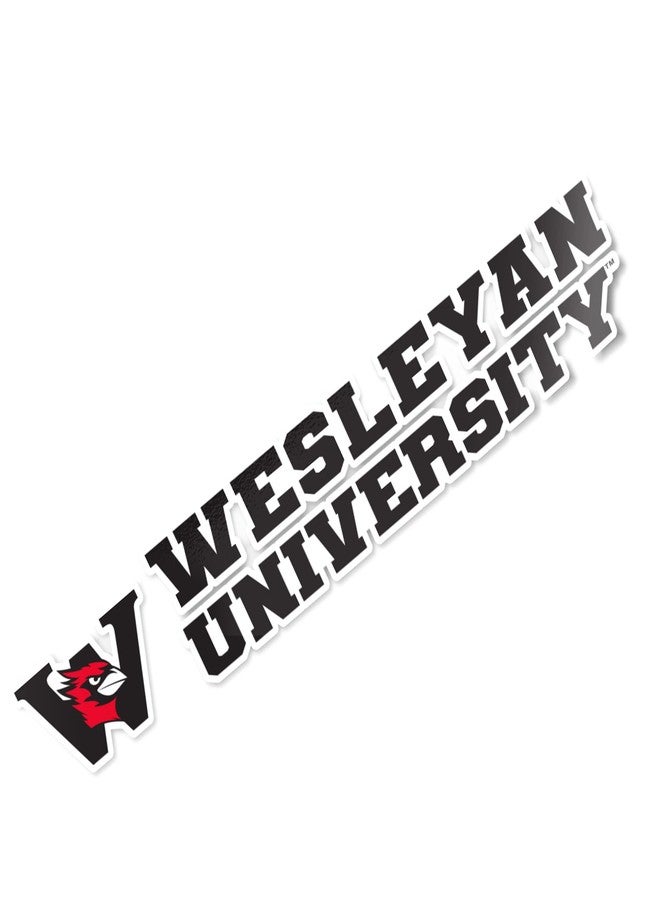 Desert Cactus Wesleyan University Cardinals Name Logo Vinyl Decal Laptop Water Bottle Car Scrapbook (8 Inch Sticker) - Image 1