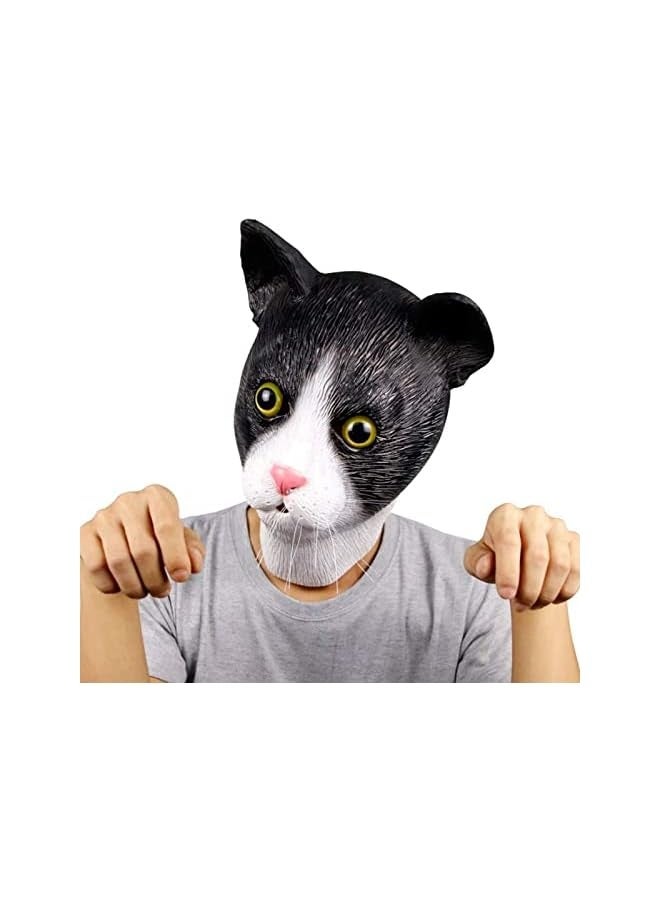 Cat Head Mask for Adult, Halloween Novelty Cat Mask Costume for Masquerade Cosplay Party - Image 1