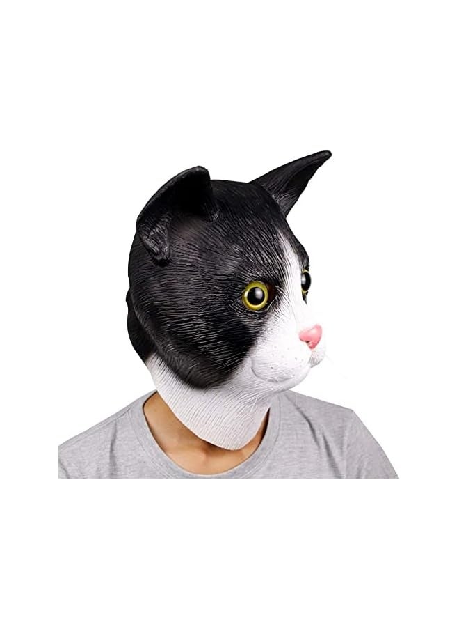 Cat Head Mask for Adult, Halloween Novelty Cat Mask Costume for Masquerade Cosplay Party - Image 2