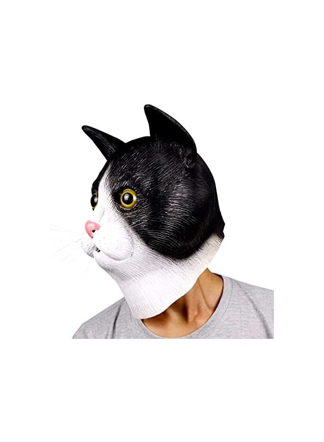 Cat Head Mask for Adult, Halloween Novelty Cat Mask Costume for Masquerade Cosplay Party - Image 3