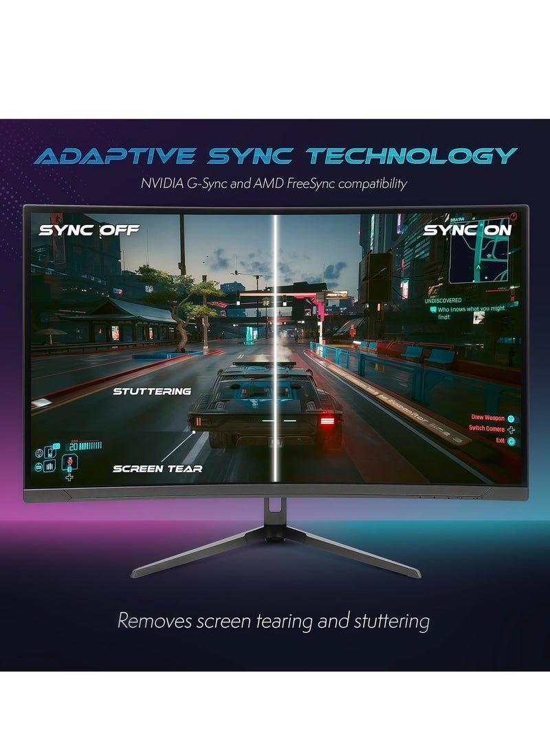 FlashHawk 27-inch Curved Gaming Monitor - QHD 2560x1440, 180Hz Refresh Rate, 1ms Response, RGB LED Backlight, Built-in 3W Speakers for Home & Office - Image 5