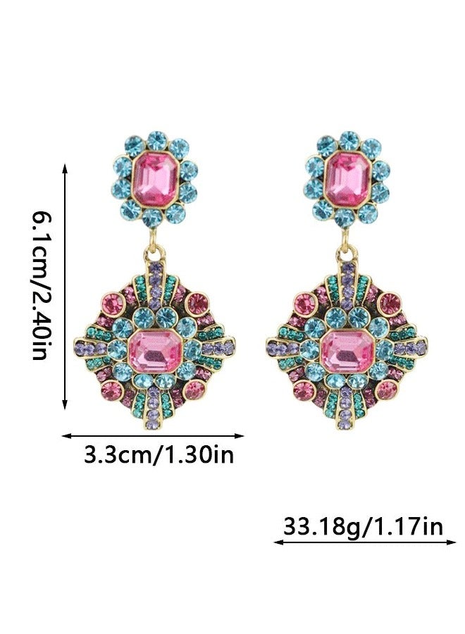 Multicolor Zircon Ethnic Earrings for Ladies, Vintage Statement Jewelry for Weddings & Parties - Image 5