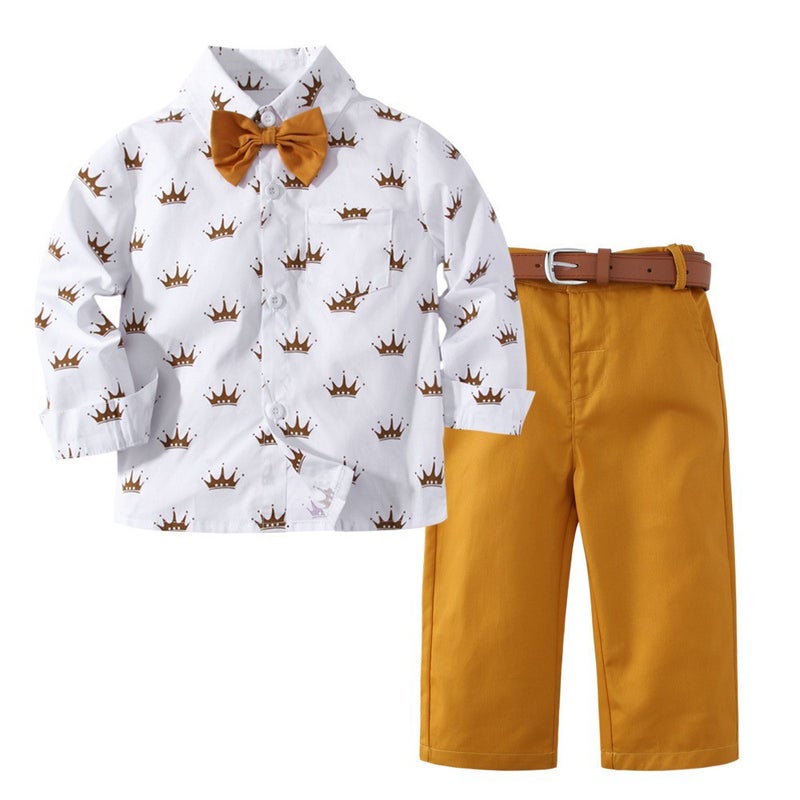Summer New Gentleman Baby Suit Short Sleeve Shorts Set Kb8183 long sleeves 