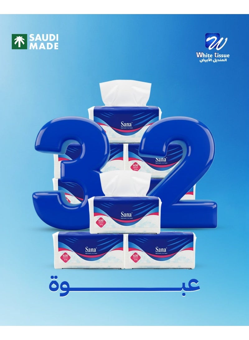 مناديل سنا 600 منديل مفرد 32 عبوة - Image 2