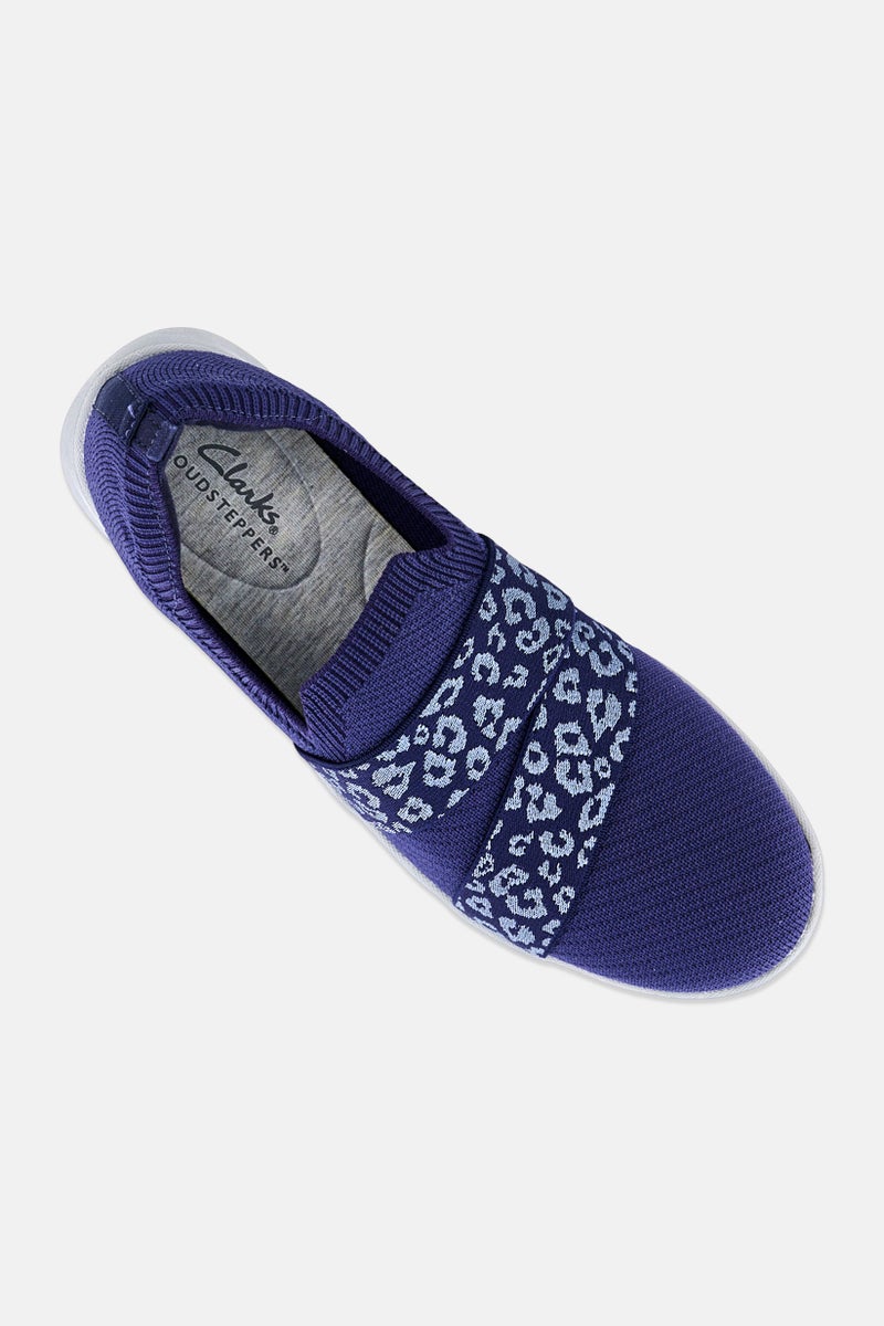 clarks Women Adella Stride Slip On Casual Shoes, Navy - Image 3