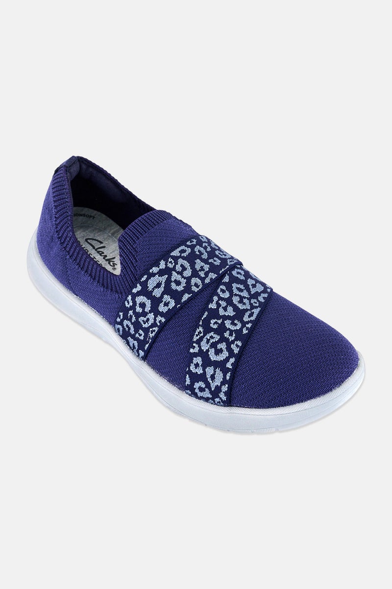 clarks Women Adella Stride Slip On Casual Shoes, Navy - Image 1