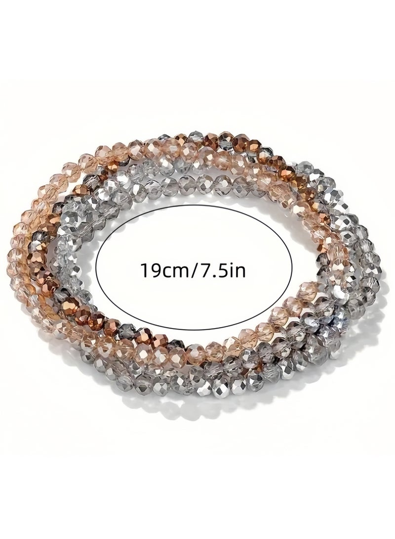 4pcs/set Beaded Boho Stretch Bracelet Colorful Stackable Crystal Beads Bracelets Trendy Costume Jewelry Mothers Day Gifts for Women  - Image 5