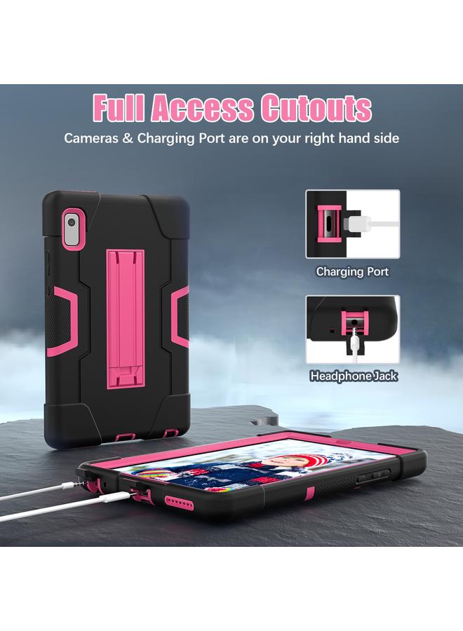 S-TOP Case For Lenovo Tab M9 / TB-310FU Contrast Color Silicone Hybrid PC Tablet Case with Holder - Image 5