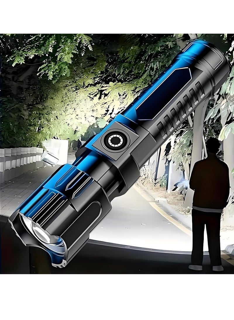2Pack Super Bright Flashlight, Rechargeable Telescopic Zoom Wide Beam Handheld Emergency Illumination Flashlight, Small LED Flash Light for Outdoor, Exploration, Work Lighting, Black - Image 2
