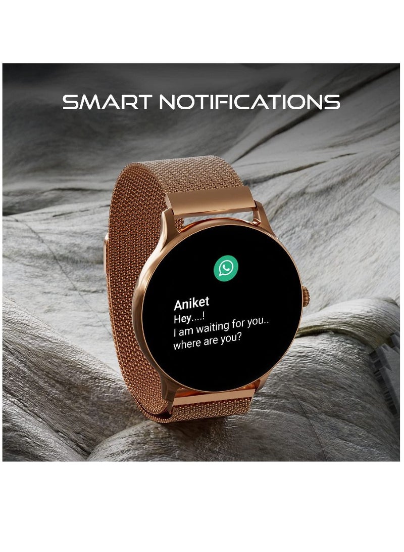 Zoom Plus Bluetooth Calling Full Touch Display Multi-Function Heart Rate Monitor Smartwatch Gold - Image 3