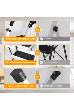 Yoawllty Folding Ladder 6 Steps, Home Ladder with Wide Anti-Slip Pedal, Durable Steel Folding Ladder for Home, Kitchen, Garden, Office  - Image 4
