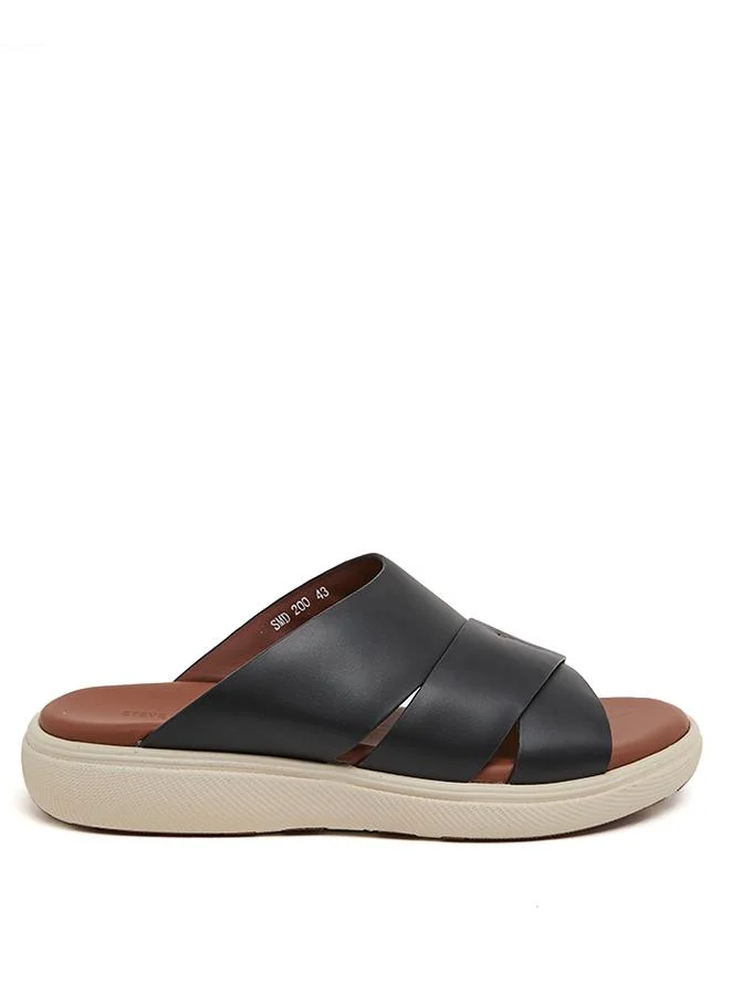 ستيف مادن SMD 200-BLACK Black Men's Comfort Sandals