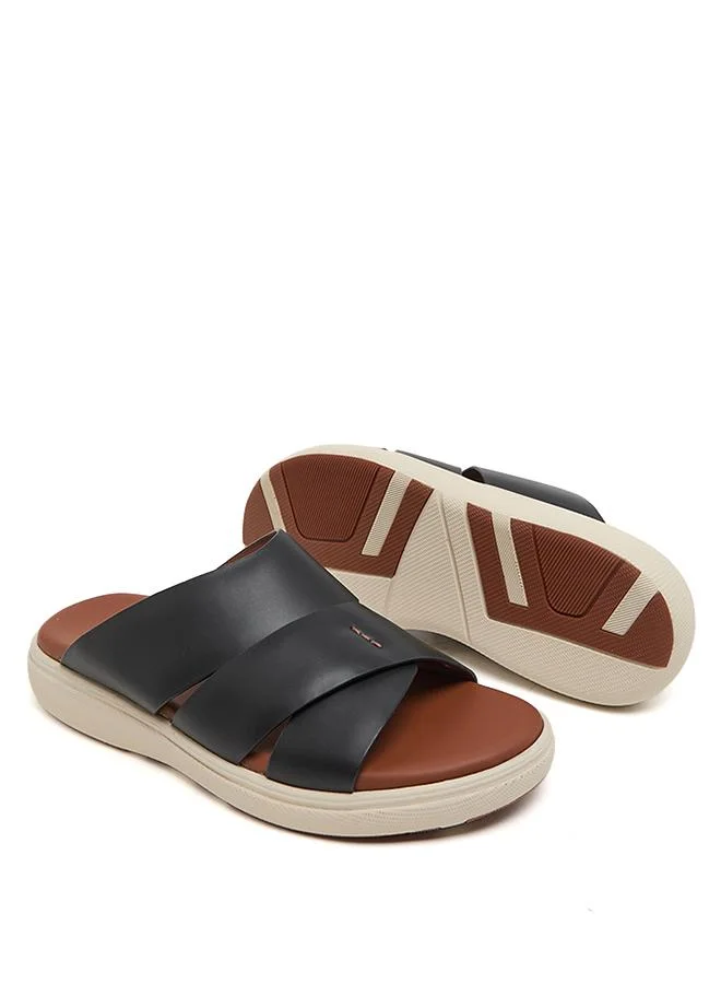 Steve Madden  SMD 200-BLACK Black Men's Comfort Sandals for Men | Best Price UAE