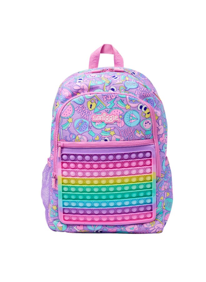 Australia Smiggle Schoolbag Student Schoolbag Primary And Secondary School Student Backpack Outdoor Leisure Bag Backpack-Color:Purple Eyes Bubble Decompression Bag 42*30CM  - Image 1